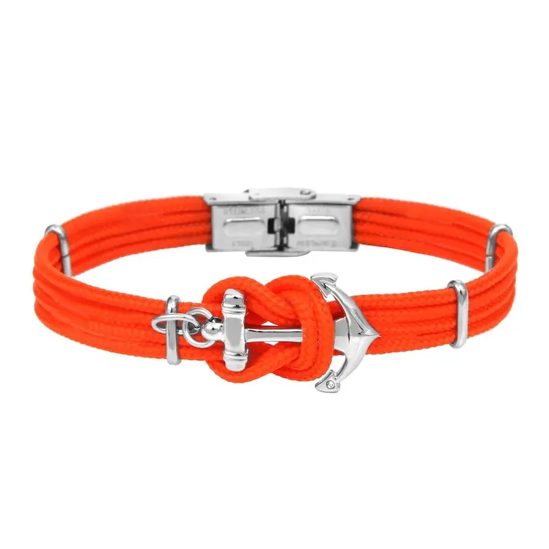 Bracelet acier 4rgs paracorde unicolor ancre ELDEN PARIS