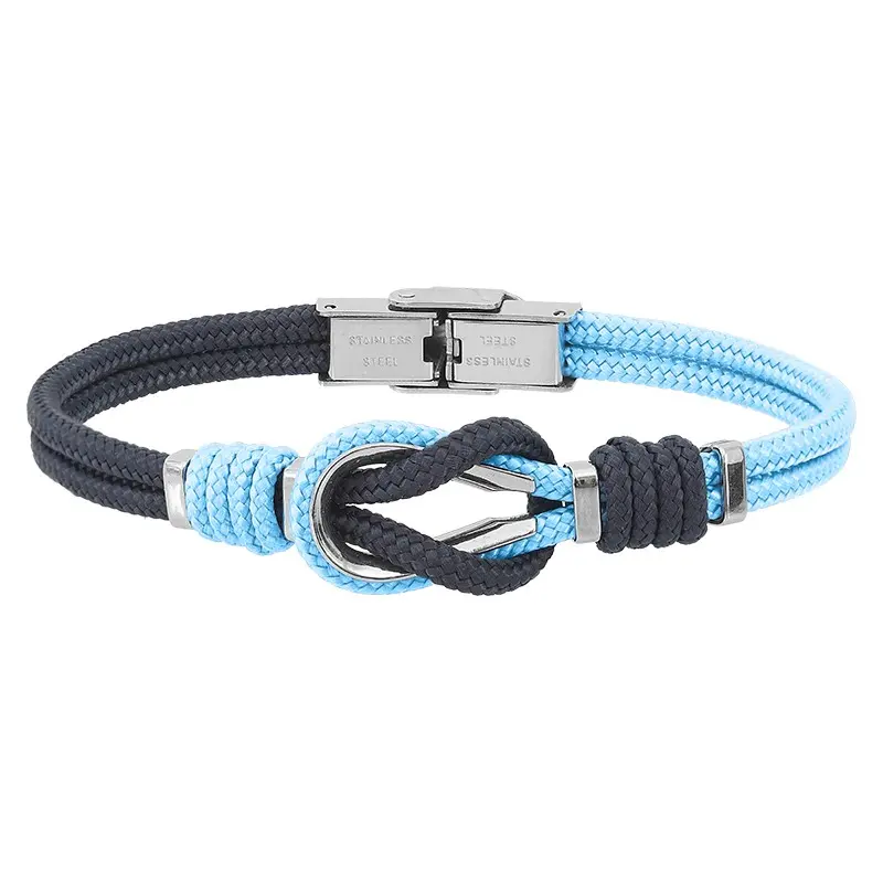 Bracelet acier er corde noeud marin bicolore ELDEN PARIS