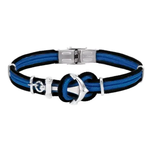 Bracelet acier 4rgs paracorde bicolore ancre ELDEN PARIS